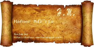 Hafner Márta névjegykártya